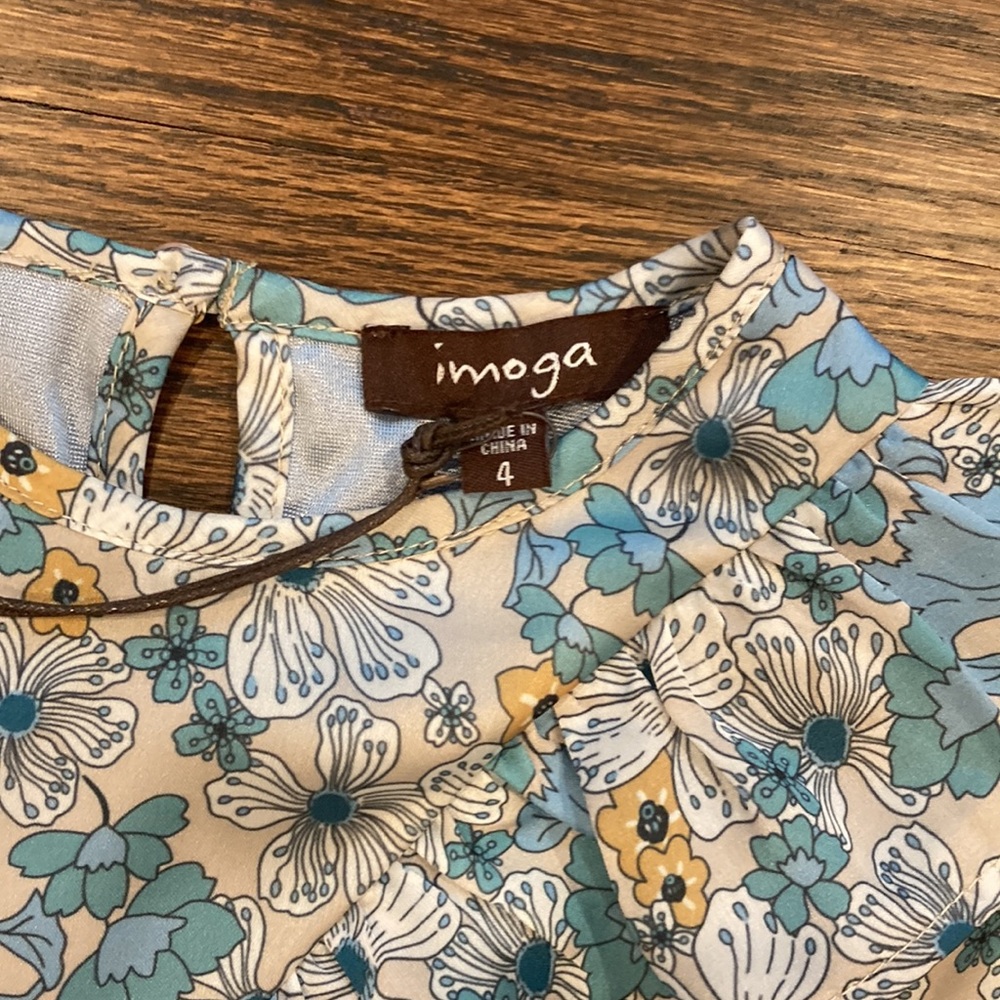 NWT Imoga flower dress with shimmer size 4 - Picture 5 of 6